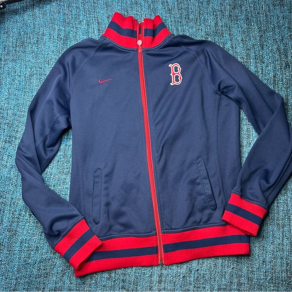 Nike MLB Boston Red Sox Full Zip Up Track Jacket in Blue Red - Picture 1 of 6
